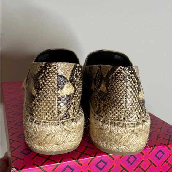 Tory Burch | Women’s Ines Snake Print Platform Espadrilles Desert Dusk 8.5 - Picture 4 of 7